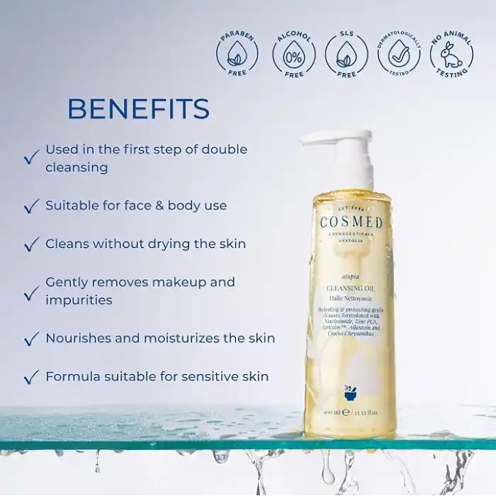 Cosmed Cleansing Oil Yüz ve Vücut için Yağ Bazlı Temizleyici 400 ml
