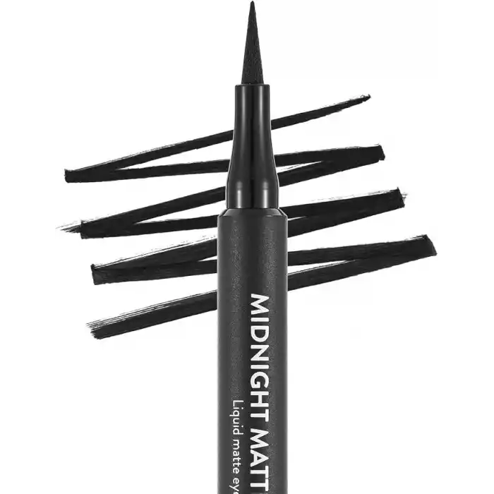 Flormar Mat Likit Kalem Eyeliner (SİYAH) - Midnight Matte Eyeliner - 001 Black - 8690604532292