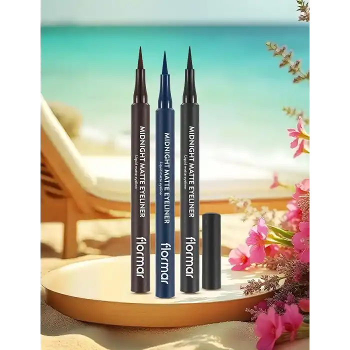 Flormar Mat Likit Kalem Eyeliner (SİYAH) - Midnight Matte Eyeliner - 001 Black - 8690604532292