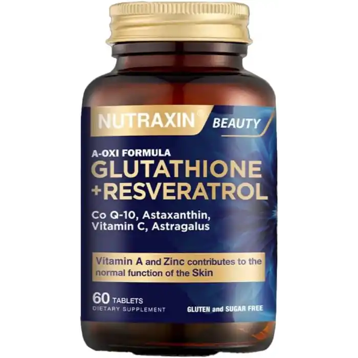 Nutraxin Plus A-Oxi Formula Glutathione + Astaxanthin 60 Tablet Takviye Edici Gıda