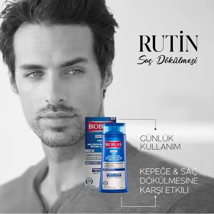 Bioblas Thermal Expert Şampuan – Kepek ve Saç Dökülmesine Karşı, Termal Su & Mentol İçerikli, Bitkisel Kompleks B19, 360 ml