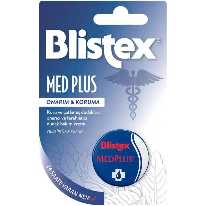 Blistex Medplus Kavanoz Kuru ve Çatlamış Dudaklara Onarıcı ve Ferahlatıcı Dudak Bakım Kremi SPF 15