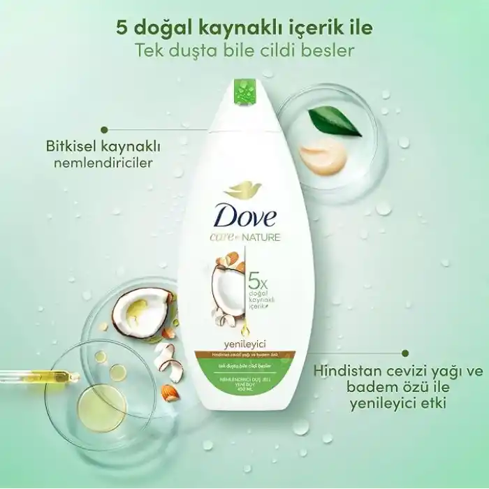Dove Nemlendirici Duş Jeli Hindistan Cevizi Yağı ve Badem Özü 450 ml