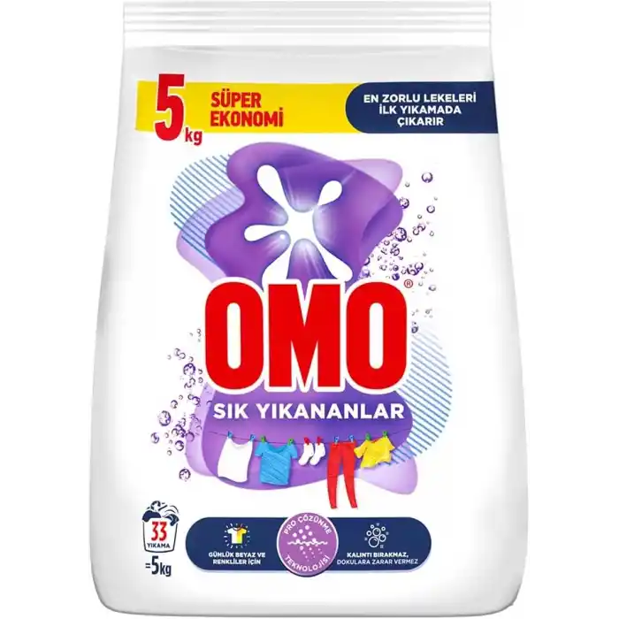 Omo Sık Yıkananlar Beyazlar ve Renkliler Toz Deterjanı 5 kg