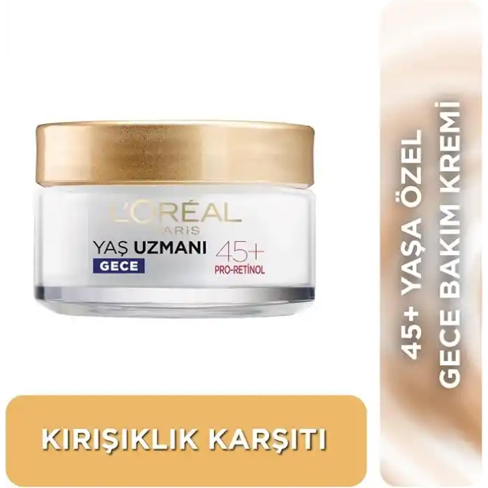 LOreal Paris Yaş Uzmanı 45+ Kırışıklık Karşıtı Sıkılaştırıcı Gece Kremi