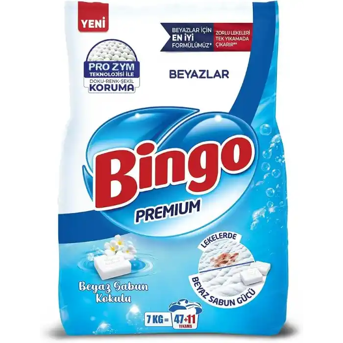 Bingo Premium Toz Çamaşır Deterjanı 7 kg Beyaz