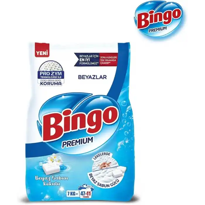 Bingo Premium Toz Çamaşır Deterjanı 7 kg Beyaz