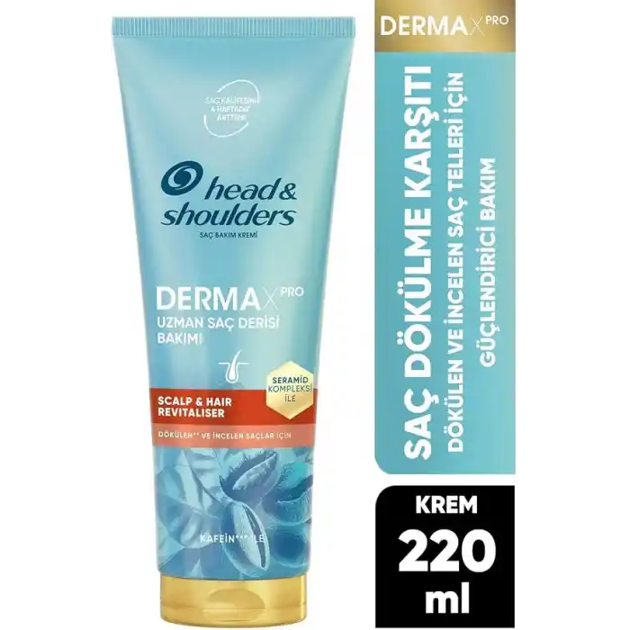 Head & Shoulders DermaXPRO Scalp & Hair Revitaliser Dökülme Karşıtı Saç ve Saç Derisi Bakım Kremi Kafein ve Seramid ile 220ml