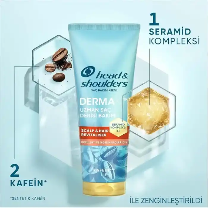 Head & Shoulders DermaXPRO Scalp & Hair Revitaliser Dökülme Karşıtı Saç ve Saç Derisi Bakım Kremi Kafein ve Seramid ile 220ml