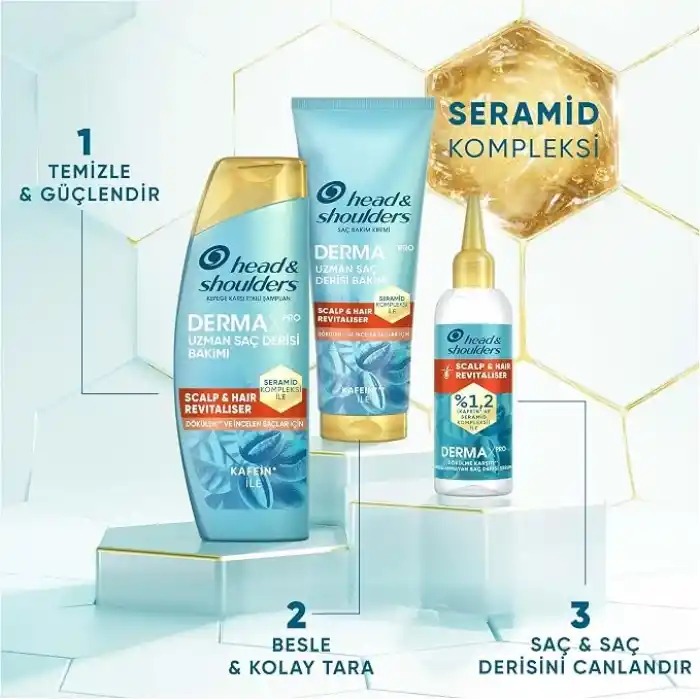 Head & Shoulders DermaXPRO Scalp & Hair Revitaliser Dökülme Karşıtı Saç ve Saç Derisi Bakım Kremi Kafein ve Seramid ile 220ml