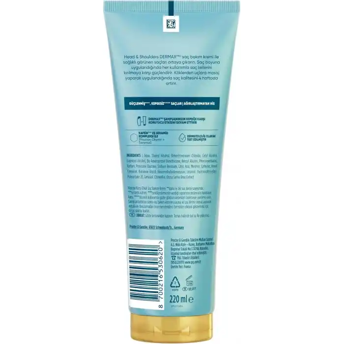Head & Shoulders DermaXPRO Scalp & Hair Revitaliser Dökülme Karşıtı Saç ve Saç Derisi Bakım Kremi Kafein ve Seramid ile 220ml