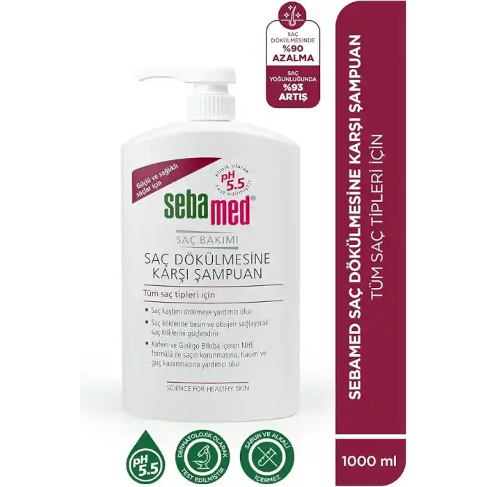 Sebamed Saç Dökülmesine Karşı Güçlendirici Etkili Kafein ve Ginkgo Biloba İçerikli Şampuan 1000 ml