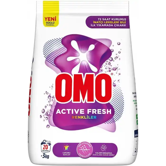 Omo Active Fresh Renkliler Toz Deterjanı 3 kg