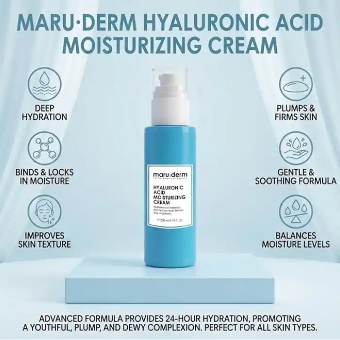 Maruderm Hyalüronik Asit Nemlendirici Yüz Bakım Kremi – Hyalüronik Asit ile Yoğun Nem ve Aydınlatma Desteği 200 ML