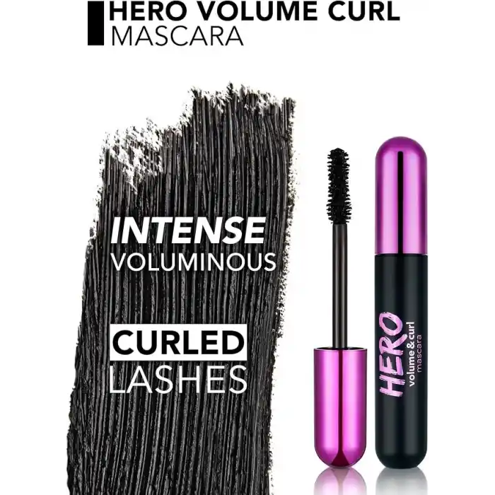 Flormar Kıvrım Ve Hacim Veren Maskara (SİYAH) - Hero Volume & Curl Mascara - 000-8682536022804