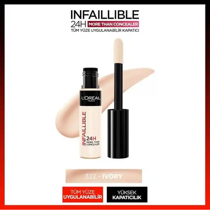 LOreal Paris Infaillible Tüm Yüze Uygulanabilir Kapatıcı 322 Ivory