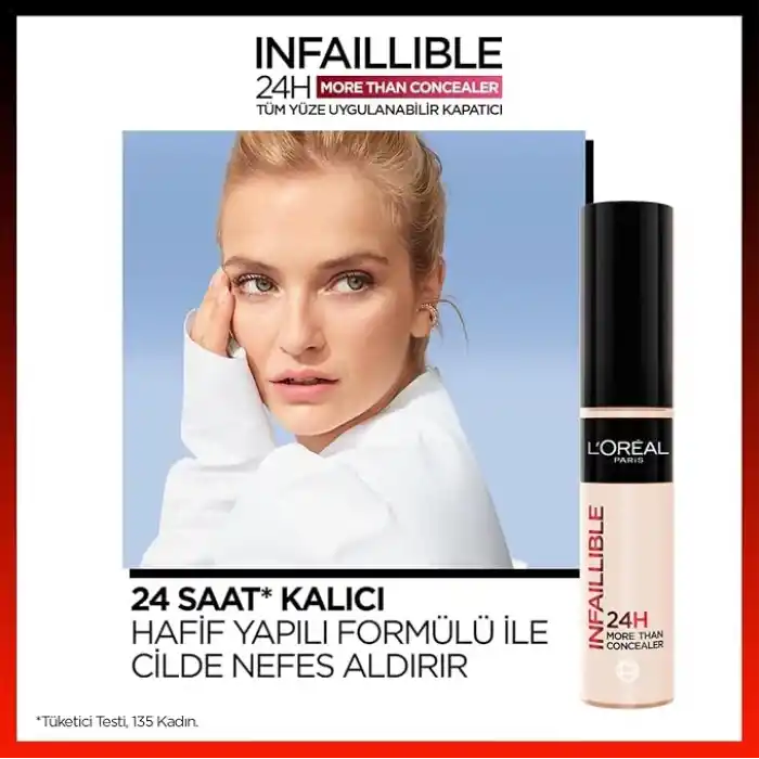 LOreal Paris Infaillible Tüm Yüze Uygulanabilir Kapatıcı 322 Ivory