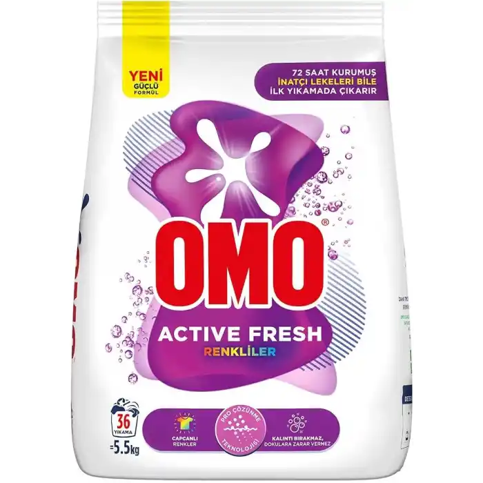 Omo Active Fresh Renkliler Toz Deterjanı 5.5 kg