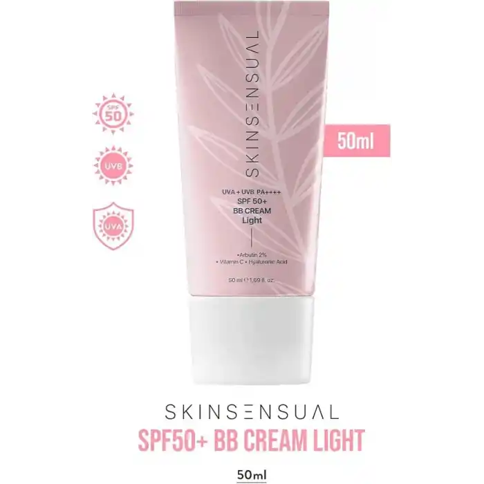 Skin Sensual SPF50+ PA++++ Kapatıcı BB Krem Light 50 ml | Leke Karşıtı, Aydınlık Cilt Görünümü | UVA+UVB Koruma | Geniş Spektrum Koruma