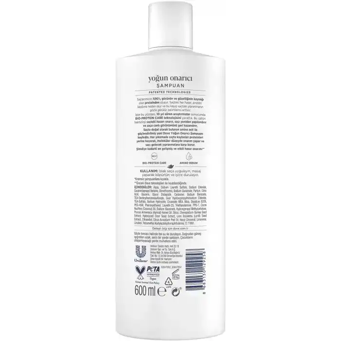 Dove Şampuan Amino Serum Yoğun Onarıcı 600 ml