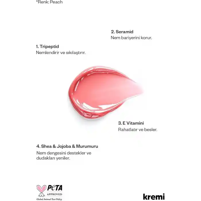Kremi Peach Nourishing Lip Vitamin Balm 13 ml