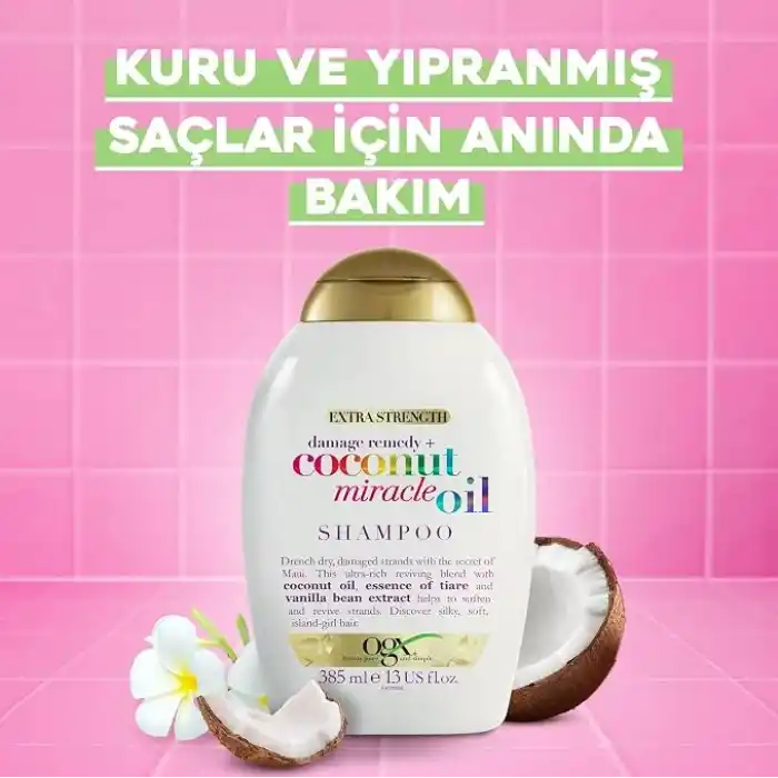 ogx yıpranma karşıtı sülfatsız coconut miracle oil şampuan 385 ml