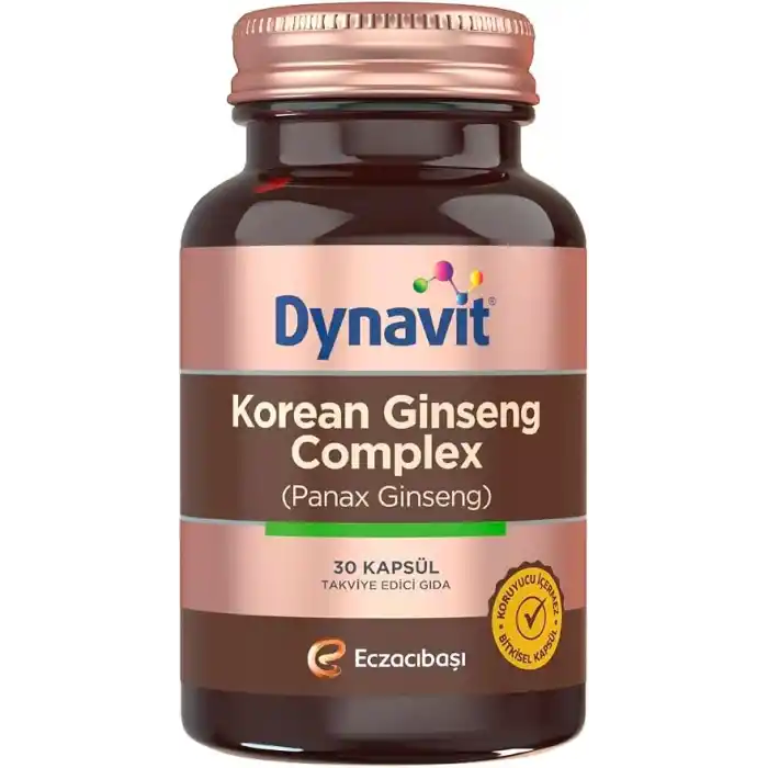 Dynavit Korean Ginseng Complex (Panax Ginseng) 30 Bitkisel Kapsül - Panax Ginseng, Ginkgo Biloba, L-Arjinin