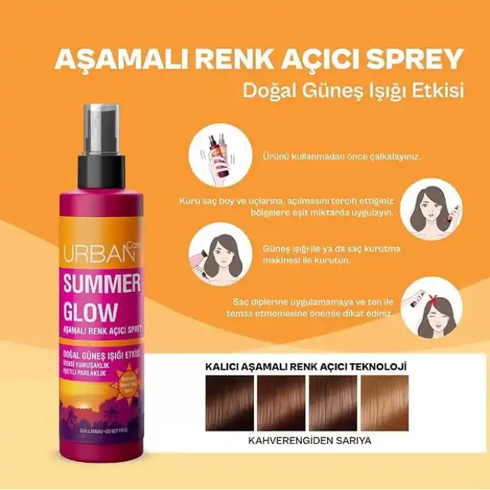 URBAN Care Summer Glow Aşamalı Renk Açıcı Saç Spreyi 150 ml- Vegan