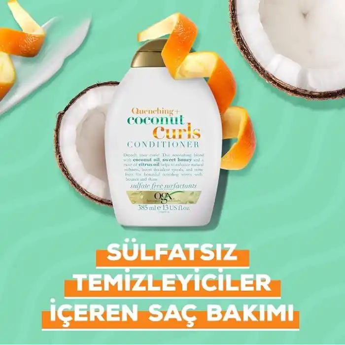 ogx bukleli saçlar için nemlendirici coconut curls sülfatsız bakım kremi (385 ml)