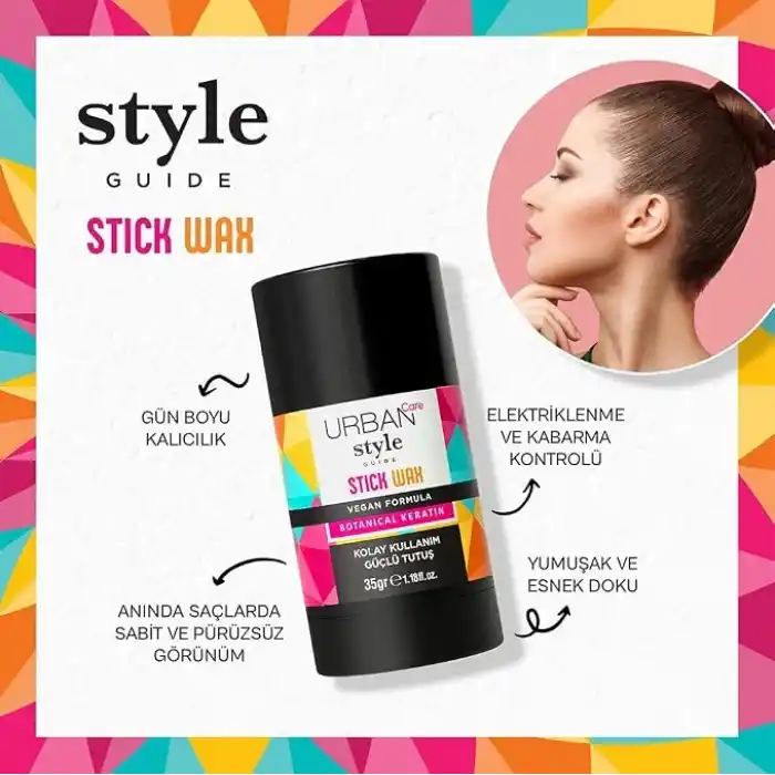 Urban Care Style Guide Güçlü Tutuş Sağlayan Saç Sabitleyici Stick Wax 35 Gram