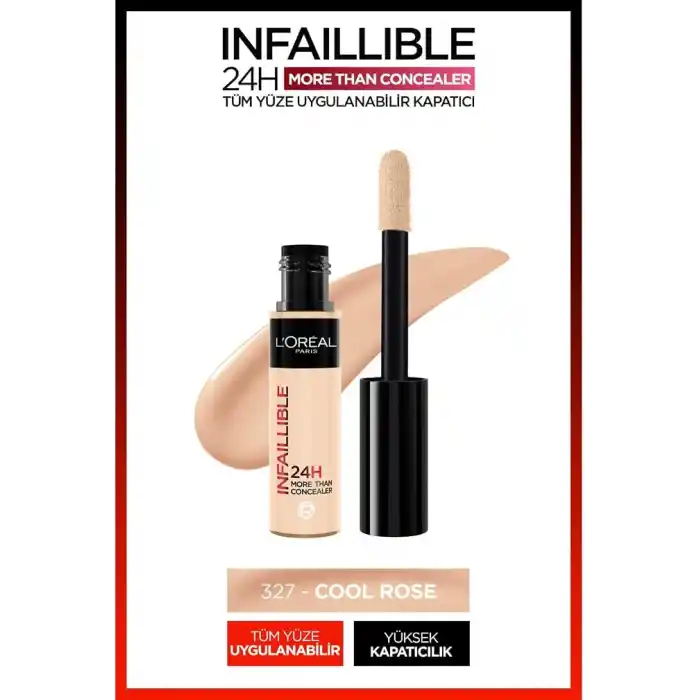 LOREAL PARIS Infaillible Tüm Yüze Uygulanabilir Kapatıcı 327 Cool Rose