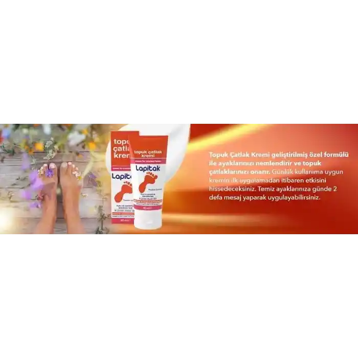 Lapitak Topuk Çatlak Kremi 60ml - Ayak Kremi - Ayak Bakımı - Ayaklardaki Çatlakları Engenlemeye Yardımcı olur. Kuru ve Yıpranmış Ayaklarda 24 saat içinde etkisi hissedilir.