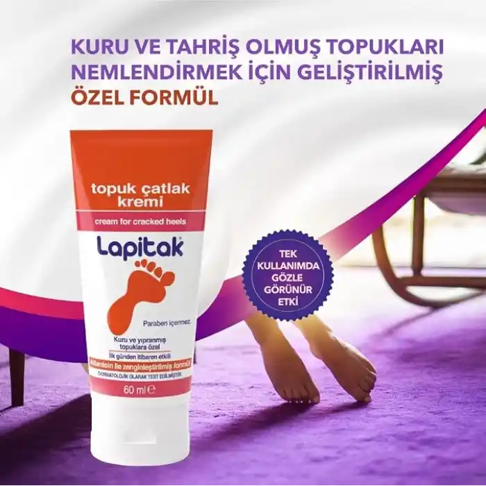 Lapitak Topuk Çatlak Kremi 60ml - Ayak Kremi - Ayak Bakımı - Ayaklardaki Çatlakları Engenlemeye Yardımcı olur. Kuru ve Yıpranmış Ayaklarda 24 saat içinde etkisi hissedilir.