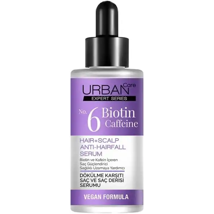 Urban Care Expert No.6 Biotin Caffeine Dökülme Karşıtı Saç Bakım Serumu, 50 Mililitre, Vegan