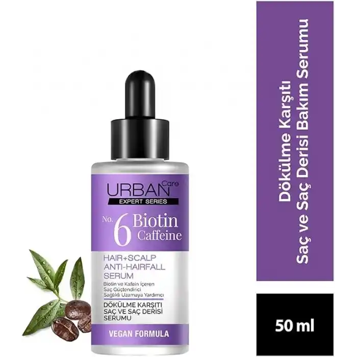 Urban Care Expert No.6 Biotin Caffeine Dökülme Karşıtı Saç Bakım Serumu, 50 Mililitre, Vegan