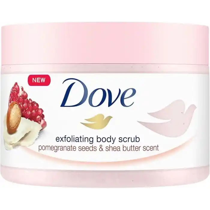 Dove Vücut Peelingi Nar Çekirdeği ve Shea Yağı 225ml Beyaz