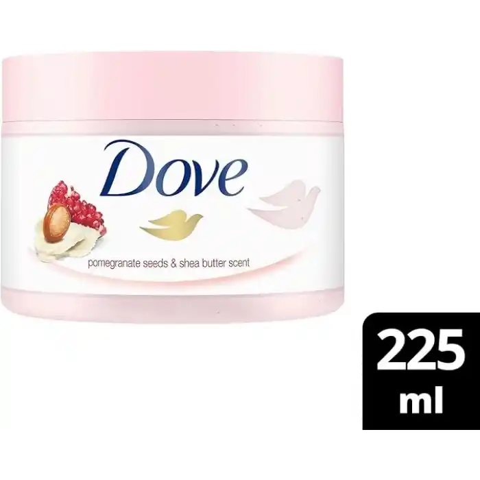 Dove Vücut Peelingi Nar Çekirdeği ve Shea Yağı 225ml Beyaz