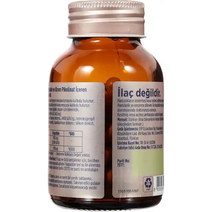 Dynavit Bromelain (Ananas Ekstresi)&Krom Pikolinat 60 Bitkisel Kapsül - Ödem Atımı&Diyetisyen Önerisi - 500 mg (1200 GDU) Bromelain&200 mcg Krom