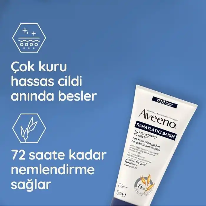 Aveeno Rahatlatıcı Bakım Yulaf Özlü ve Gliserinli Nemlendirici El Kremi 75 ml
