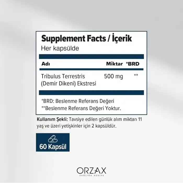 Orzax Ocean Tribulus Terrestris 500 Mg 60 Kapsül