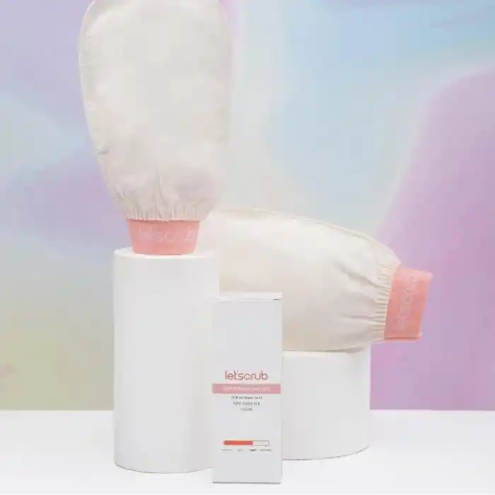 Letscrub Ekru Banyo Duş Kesesi Peeling Eldiveni%100 Floş Ipek Normal Ciltler Için