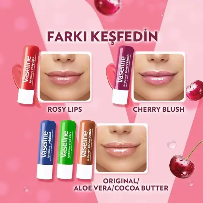 Vaseline Lip Therapy Dudak Bakım Kremi Cherry Blush 4.8 gr
