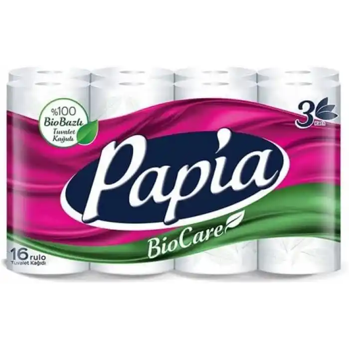 Papia Biocare Tuvalet Kağıdı (3 katlı) 16 Rulo