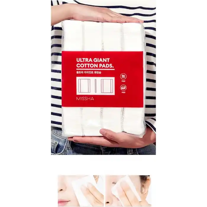 MISSHA% 100 Pamuk Makyaj Temizleme Pedi Ultra Giant Cotton Pads 400 Adet