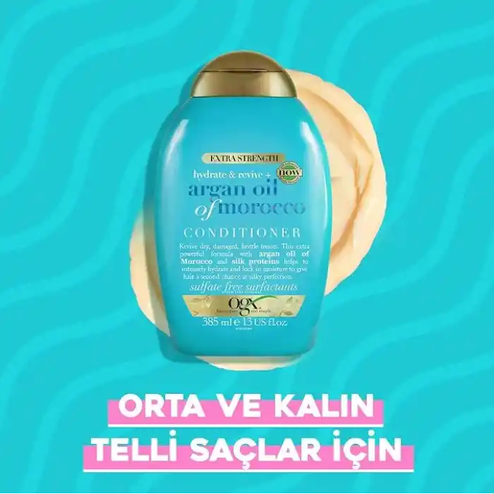 ogx ekstra güçlü nemlendirici ve canlandırıcı argan oil of morocco sülfatsız saç kremi (1 x 385 ml)