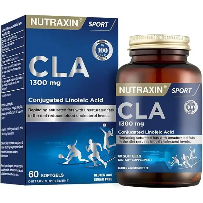 Nutraxin Tonalin CLA 1300 mg | Konjuge Linoleik Asit | Kas Kütlesi Koruyucu | 60 Yumuşak Kapsül