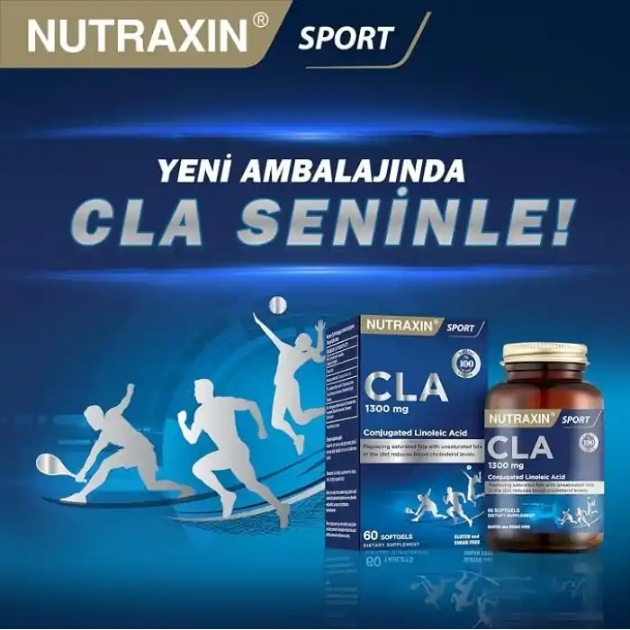 Nutraxin Tonalin CLA 1300 mg | Konjuge Linoleik Asit | Kas Kütlesi Koruyucu | 60 Yumuşak Kapsül