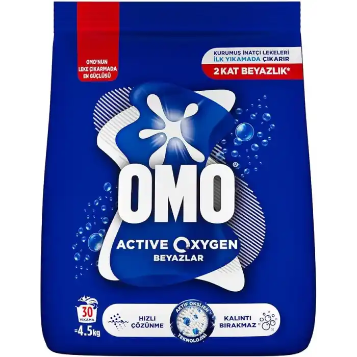 Omo Active Oxygen Toz Çamaşır Deterjanı Beyazlar için, 4.5 Kg