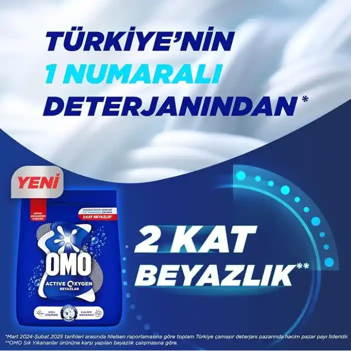 Omo Active Oxygen Toz Çamaşır Deterjanı Beyazlar için, 4.5 Kg