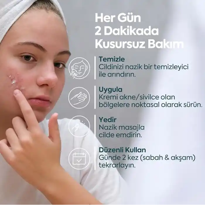 CLASYCARE Akne Kremi Yüz İçin – Sivilce ve Akne Karşıtı Leke Kremi – Salisilik Asit & Niasinamid ile Leke Giderici – Genç ve Yetişkin Cilt Bakımı, 40 ml